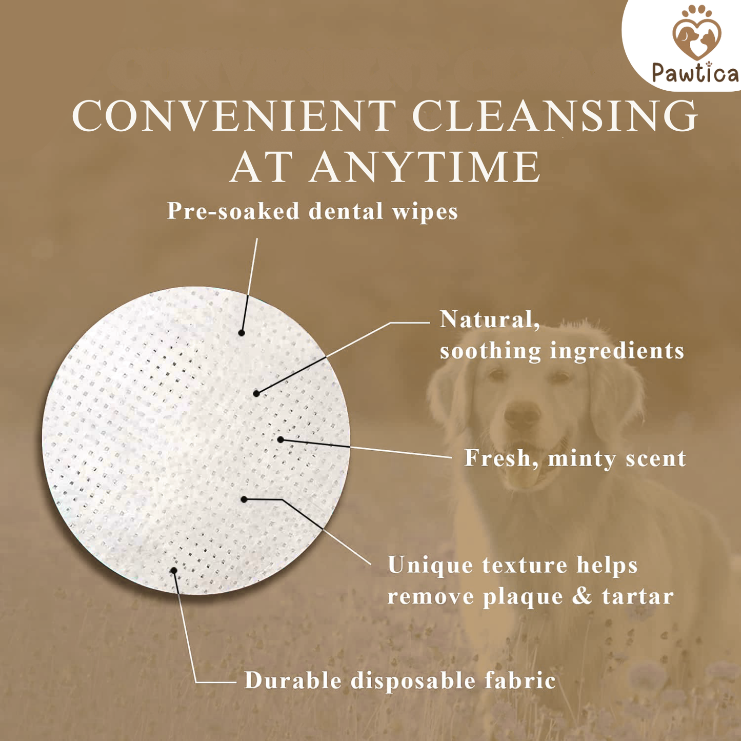 Pet Teeth Cleaning Wipes (Pack of 50) – No Brush, No Mess!